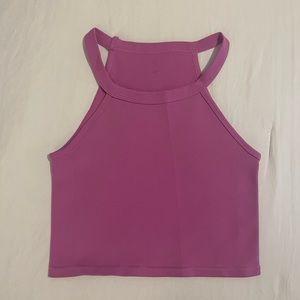 Aura Pink Ribbed Crop Top